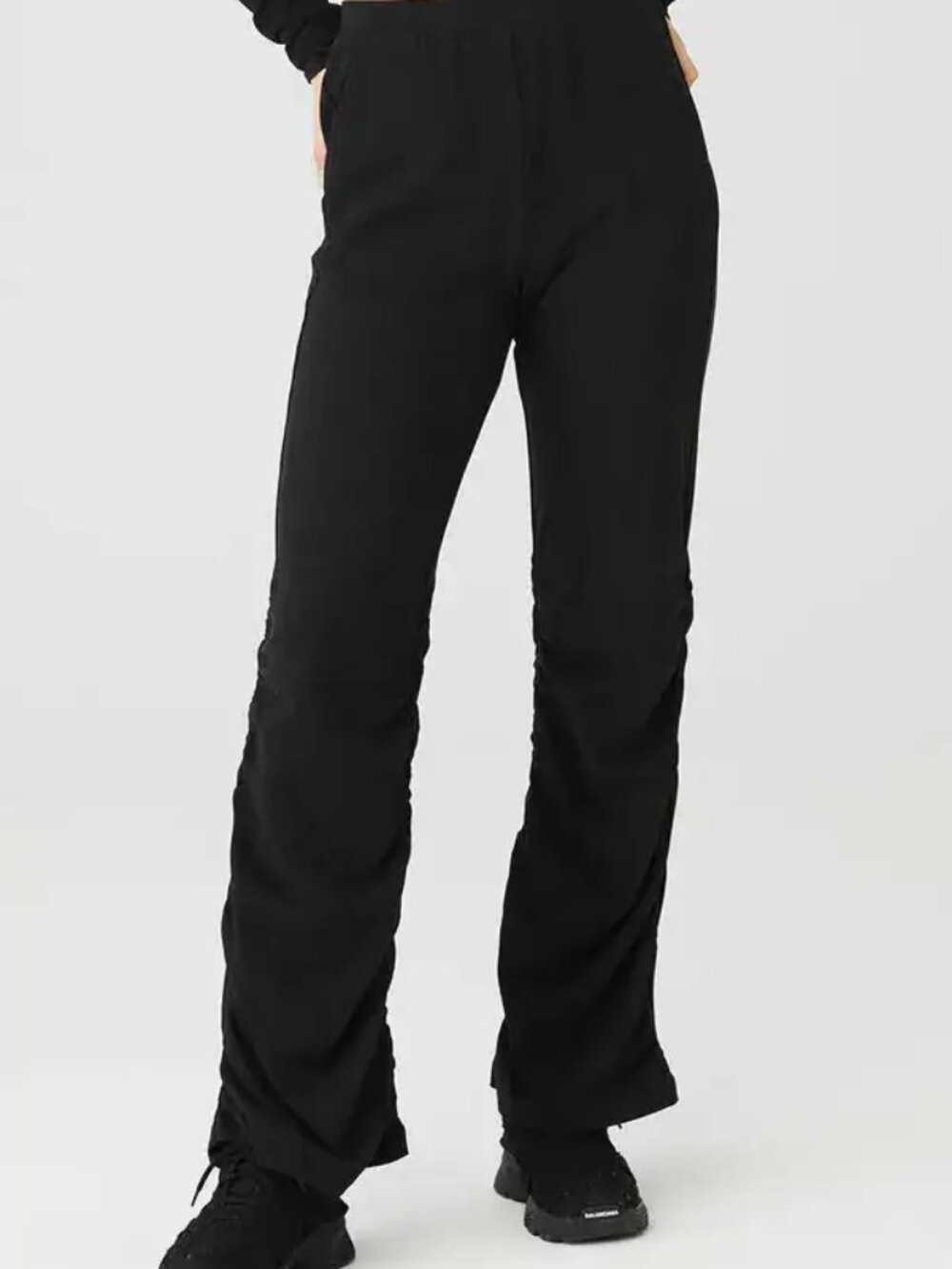 ALO Yoga Ruched Black Soft Sculpt Pants, Size XS